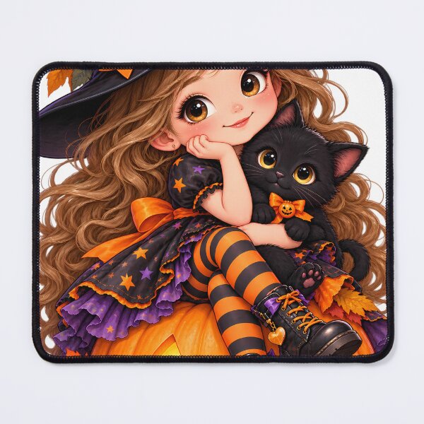 Item preview, Little Witch & Her Black Cat designed and sold by loloart8.