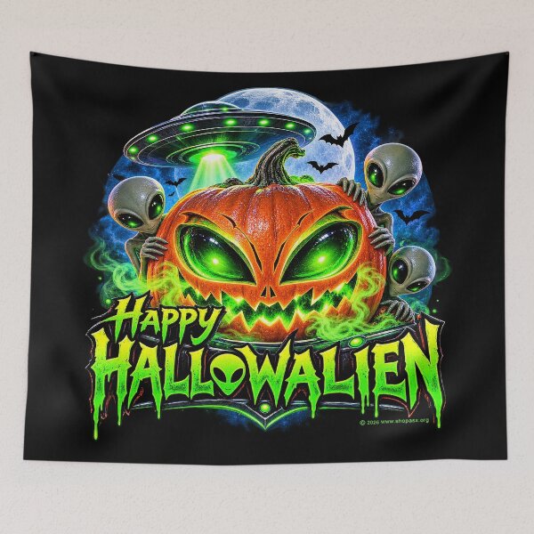 Item preview, Happy Hallowalien Alien Pumpkin Halloween designed and sold by ASX Research Merch.