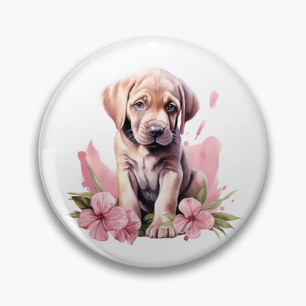 Item preview, Pink Lily Puppy | Elegant Floral Aesthetic Art designed and sold by Mandayartstudio.