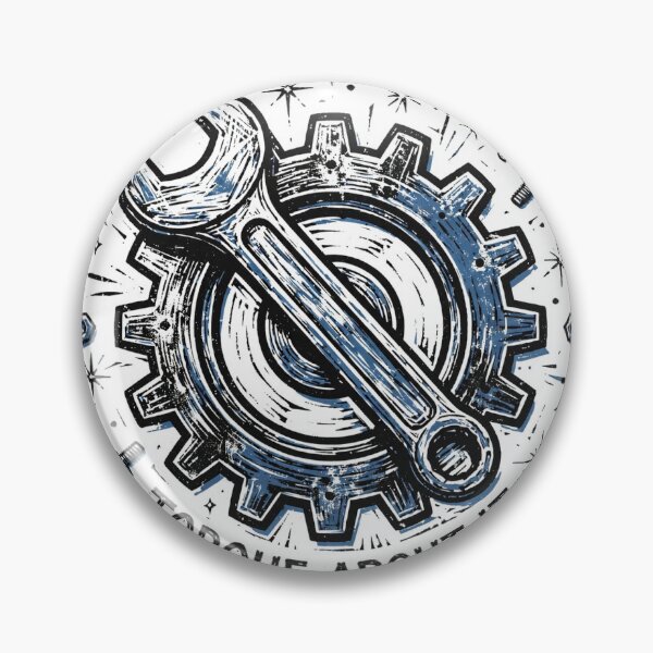 Item preview, Torque About It Mechanic Wrench Gear Badge designed and sold by TheShopier.