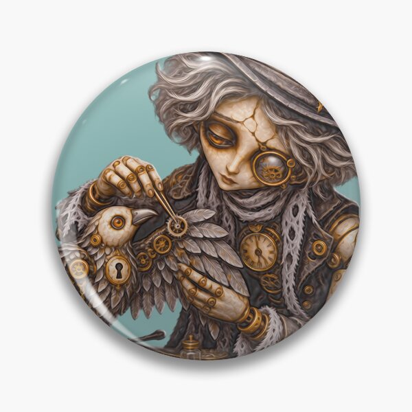 Item preview, Gothic clockmaker and mechanical raven — A delicate repair designed and sold by Limmagin.