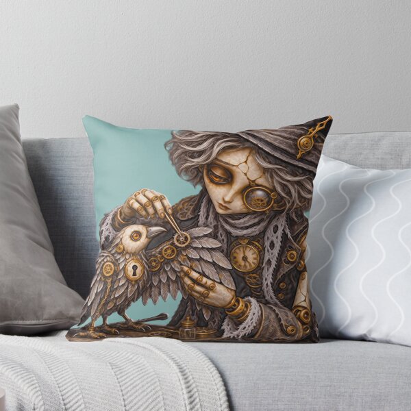 Item preview, Gothic clockmaker and mechanical raven — A delicate repair designed and sold by Limmagin.