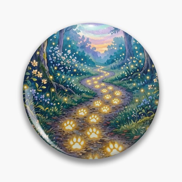 Item preview, Magic Glowing Paw Print Path in Enchanted Forest designed and sold by Sybille-Yates.