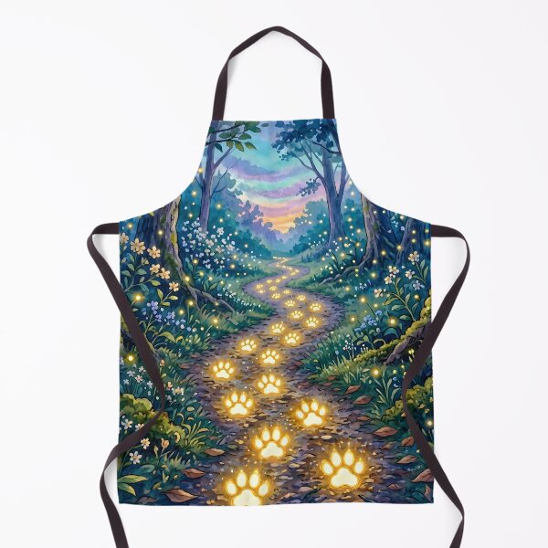 Item preview, Magic Glowing Paw Print Path in Enchanted Forest designed and sold by Sybille-Yates.