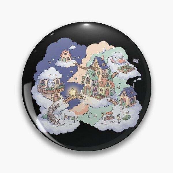 Item preview, Cottagecore Fantasy Magical Cloud Village Whimsical Dreamscape designed and sold by mood-draftsman.