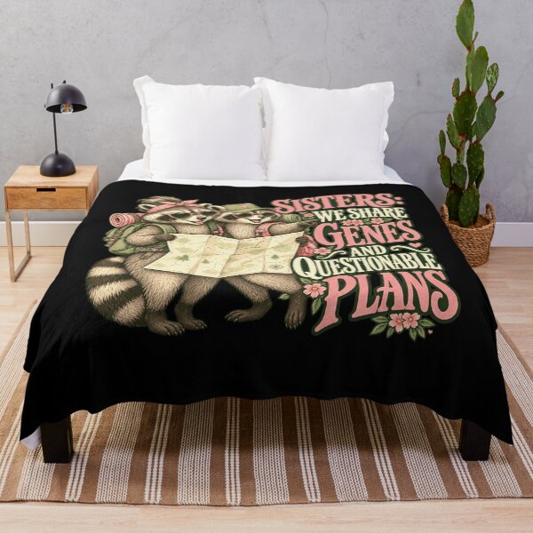 Item preview, Sisters: We Share Genes And Questionable Plans Raccoon Sister Adventure Travel Gift designed and sold by FolkGraphics.