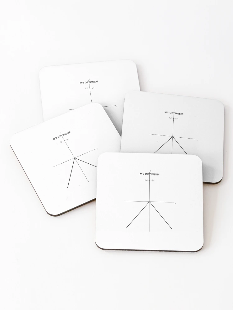 Thumbnail 1 of 5, Coasters (Set of 4), My Optimism - Negative Absolute Value Math Humor designed and sold by TheEmptySet.