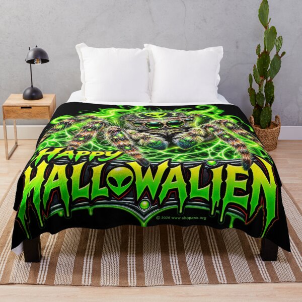 Item preview, Happy Hallowalien Bean Jumping Spider Halloween designed and sold by ASX Research Merch.