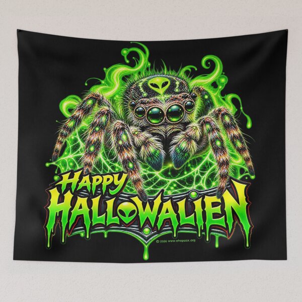 Item preview, Happy Hallowalien Bean Jumping Spider Halloween designed and sold by ASX Research Merch.