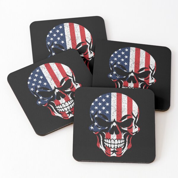 Item preview, Vintage American Flag Skull - Patriotic Skeleton designed and sold by Marshallamoakohene.