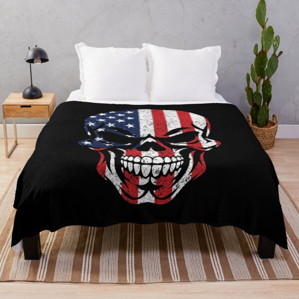 Item preview, Vintage American Flag Skull - Patriotic Skeleton designed and sold by Marshallamoakohene.