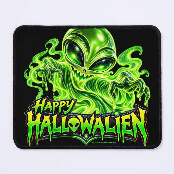 Item preview, Happy Hallowalien Green Alien Ghost Halloween designed and sold by ASX Research Merch.