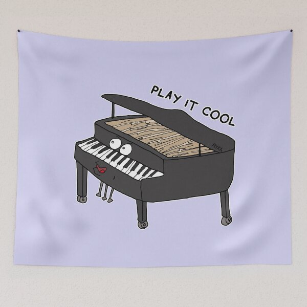 Item preview, Play It Cool | Funny Piano Visual Pun Music Sticker designed and sold by MyxaART.