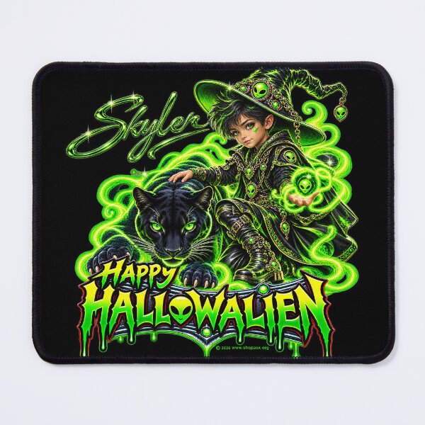 Item preview, Happy Hallowalien Skyler Alien Warlock Halloween designed and sold by ASX Research Merch.