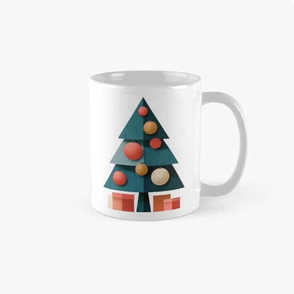 Item preview, Minimalist Geometric Christmas Tree with Ornaments designed and sold by colorful-white.