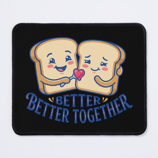 Item preview, Better Together Cute Toast and Strawberry Jam Couples designed and sold by mood-draftsman.