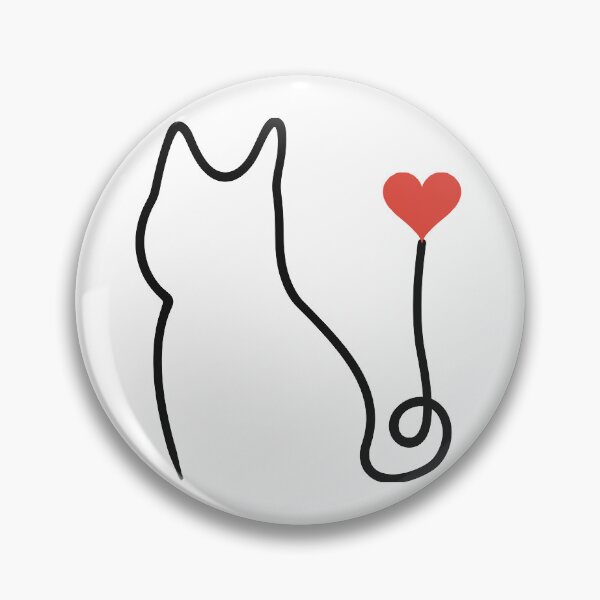 Item preview, Minimalist Cat One Line Art with Red Heart designed and sold by MirrorsFineArt.