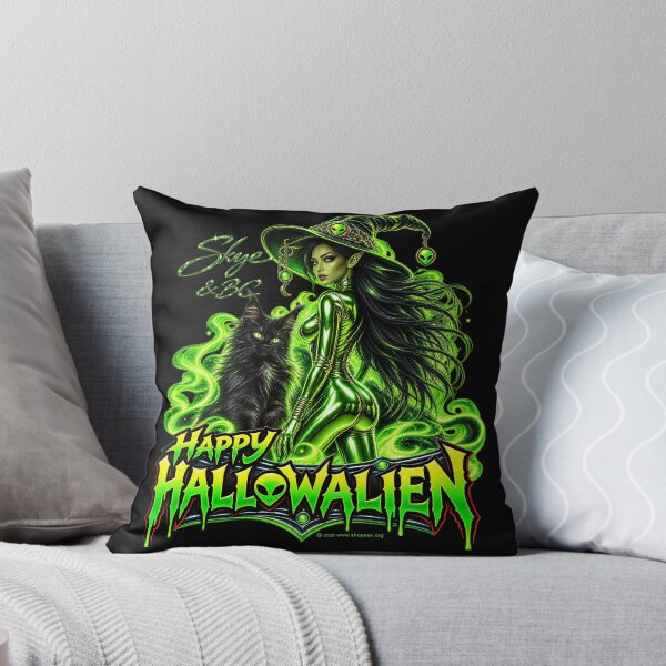 Item preview, Happy Hallowalien Skye Black Cat Witch Halloween designed and sold by ASX Research Merch.
