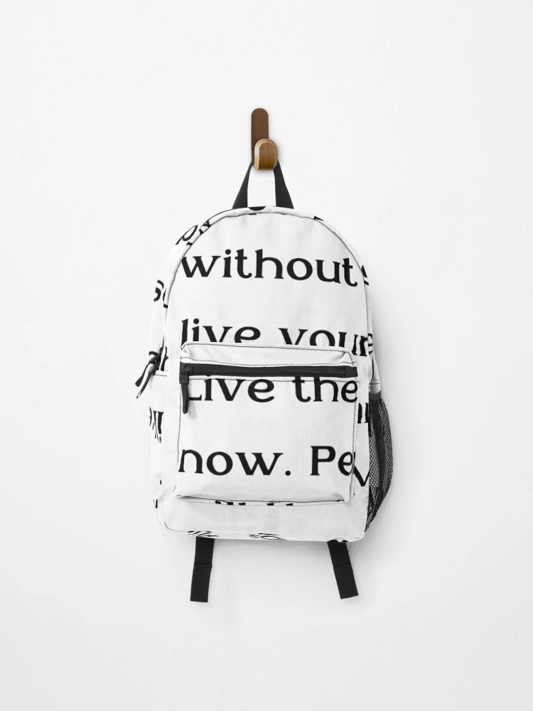 Thumbnail 1 of 3, Backpack, Live the Questions Now - Rainer Maria Rilke Quote designed and sold by 4ever-Undaunted.