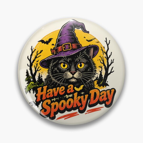 Item preview, Have a Spooky Day Black Cat Witch designed and sold by lungpleecha.