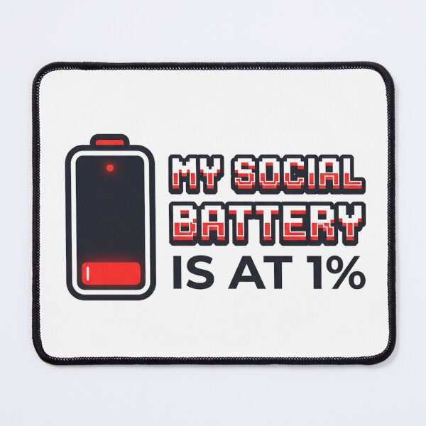 Item preview, My Social Battery Is At 1 Percent Funny Introvert Pixel Art designed and sold by Namphet.
