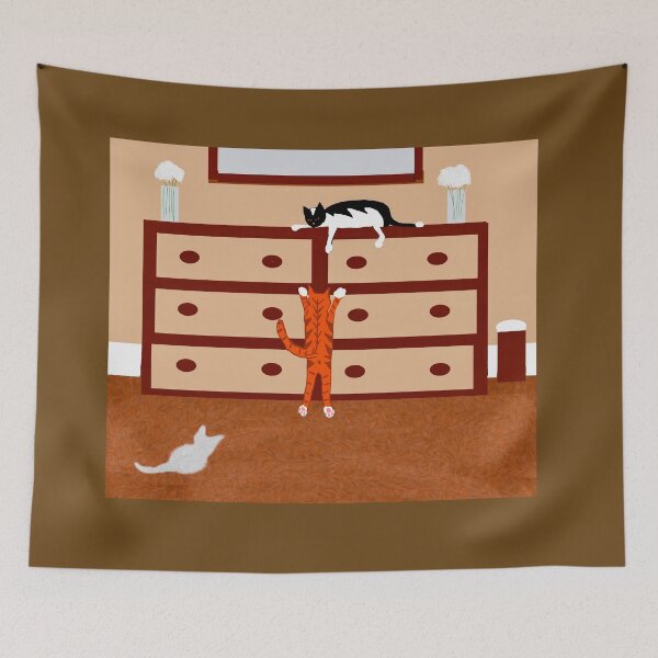 Item preview, Playful Cats in Living Room Scene designed and sold by Elaine M Hayward .