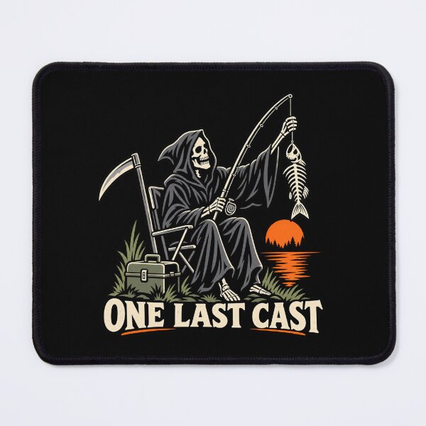 Item preview, Halloween Fishing Skeleton Grim Reaper One Last Cast Creepy designed and sold by w1ckerman.