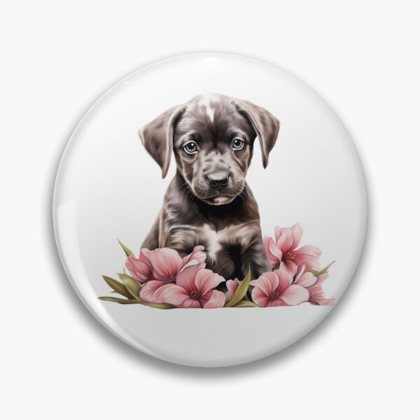 Item preview, Pink Lily Puppy | Elegant Floral Aesthetic Art designed and sold by Mandayartstudio.