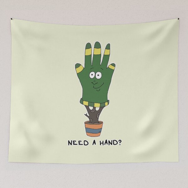 Item preview, Need A Hand | Funny Plant Lover Visual Pun Sticker designed and sold by MyxaART.