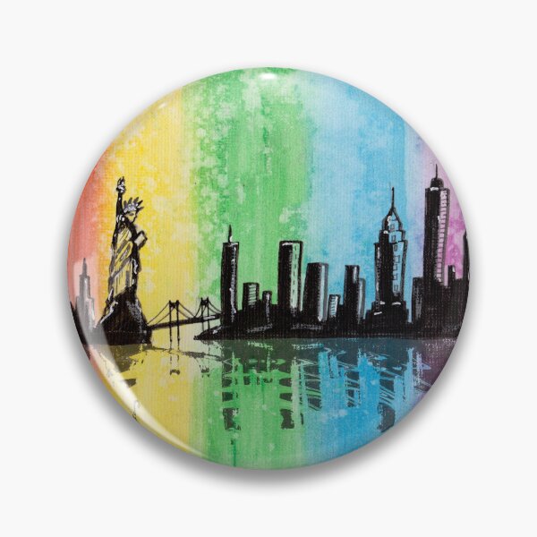 Item preview, New York Rainbow Skyline  designed and sold by emzillustration.