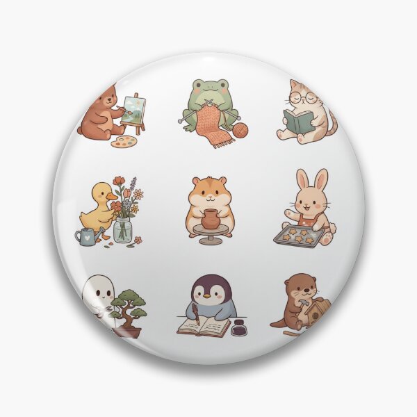 Item preview, Kawaii Creative Hobbies and Crafting Cute Characters Retro Sticker Sheet designed and sold by mood-draftsman.