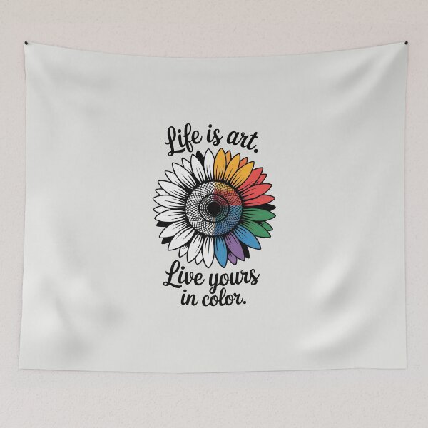 Item preview, Life Is Art, Live Yours in Color – Inspirational Artist and Colorful Life Quote designed and sold by Jollys-ArtShop.