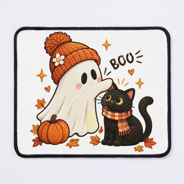 Item preview, Cute Halloween Ghost and Black Cat designed and sold by RedSwagStore.