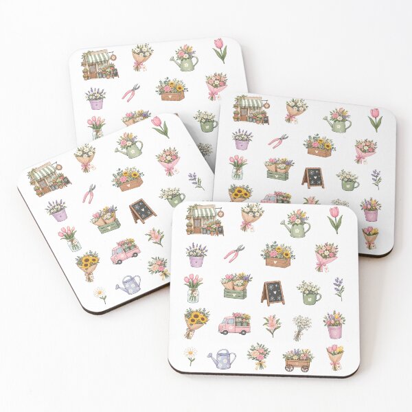Item preview, Cute Pastel Flower Shop Sticker Sheet Clipart designed and sold by Rehnair.