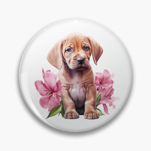 Item preview, Pink Lily Puppy | Elegant Floral Aesthetic Art designed and sold by Mandayartstudio.