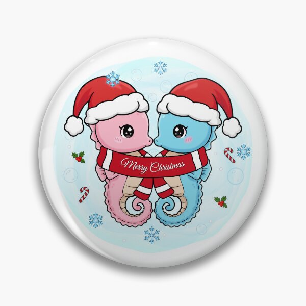 Item preview, Cute Christmas Seahorses Couple – Merry Christmas designed and sold by Lily's World.