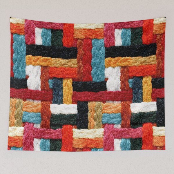 Item preview, Colorful Bohemian Patchwork Yarn Weave Art designed and sold by Piotrek0001.