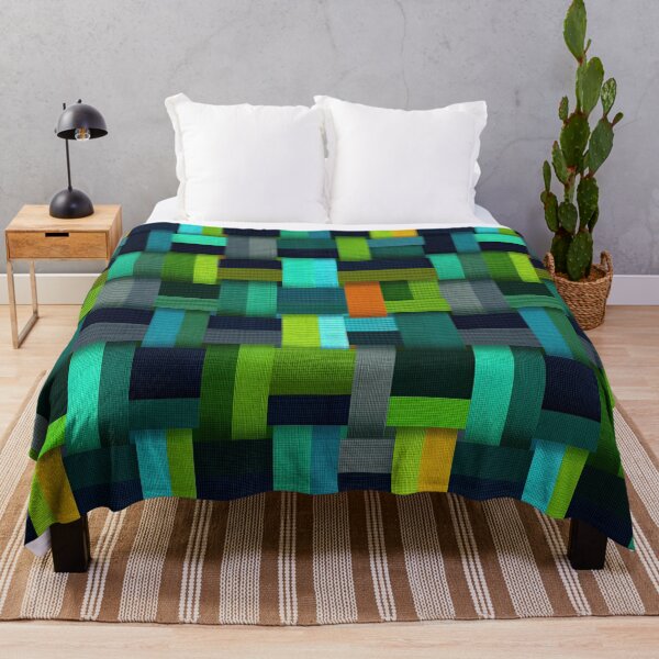 Item preview, Vibrant Emerald and Cyan Ribbon Weave Art designed and sold by Piotrek0001.