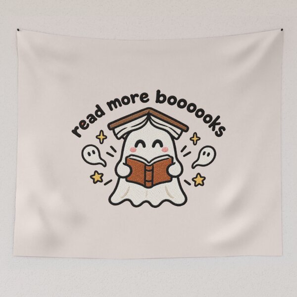 Item preview, Cute Ghost Reading Book, Spooky Season Bookish Aesthetic, Halloween Bookworm, Cozy Fall Reading, Book Lover Gift designed and sold by Quiajia.