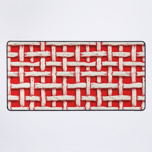 Item preview, Open Grid Red and White Woven Textile Art designed and sold by Piotrek0001.