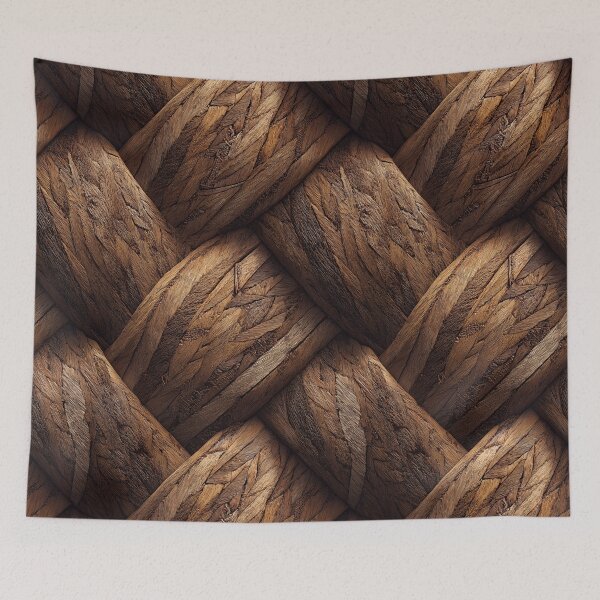 Item preview, Rustic Walnut Wood Grain Braided Weave Art designed and sold by Piotrek0001.