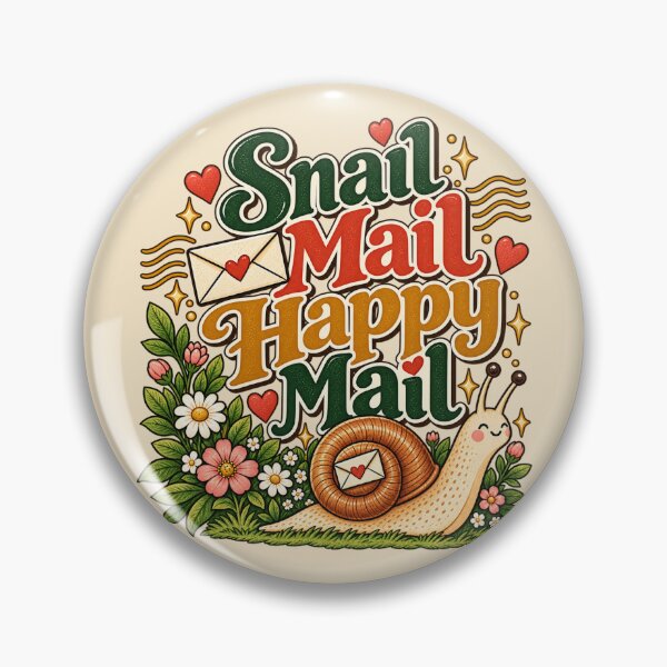 Item preview, Snail Mail Happy Mail - Cute Vintage Postal Snail designed and sold by NViora.