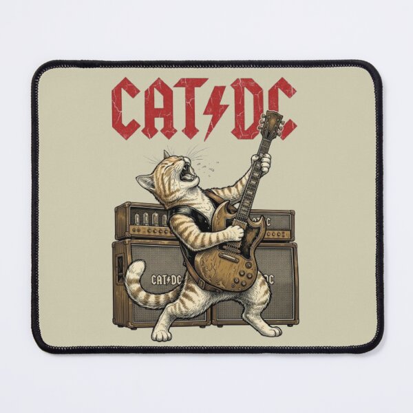 Item preview, Cat/DC Guitarist Cat Funny Hard Rock Cat Guitarist Gift Cat Lover Retro Music Gift designed and sold by FurRealStudioCo.