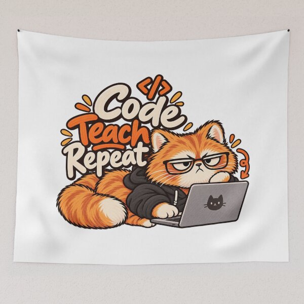 Item preview, Funny Computer Science Teacher Cat – Coding Programmer designed and sold by The Silly Grumpy Society.