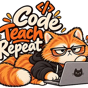 Artwork thumbnail, Funny Computer Science Teacher Cat – Coding Programmer by The Silly Grumpy Society
