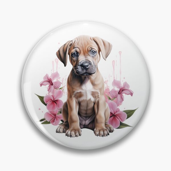 Item preview, Pink Lily Puppy | Elegant Floral Aesthetic Art designed and sold by Mandayartstudio.
