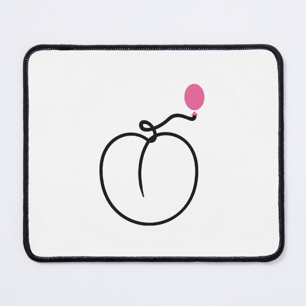 Item preview, Minimalist Peach One Line Art with Pink Balloon designed and sold by MirrorsFineArt.