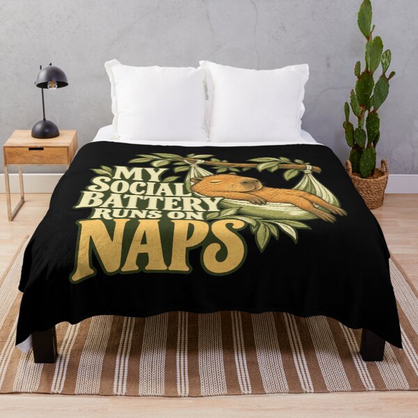 Item preview, My Social Battery Runs On Naps Capybara Introvert Nap Lover designed and sold by FolkGraphics.
