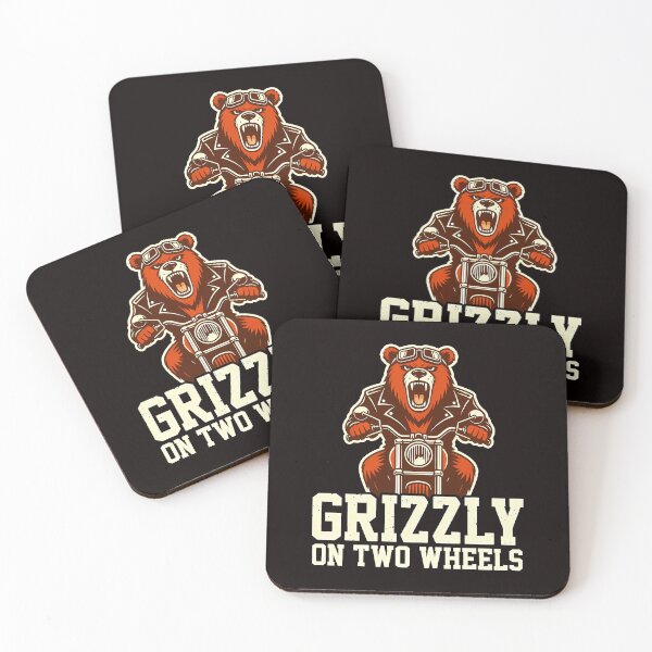 Item preview, Grizzly on Two Wheels Biker Bear designed and sold by LV-creator.