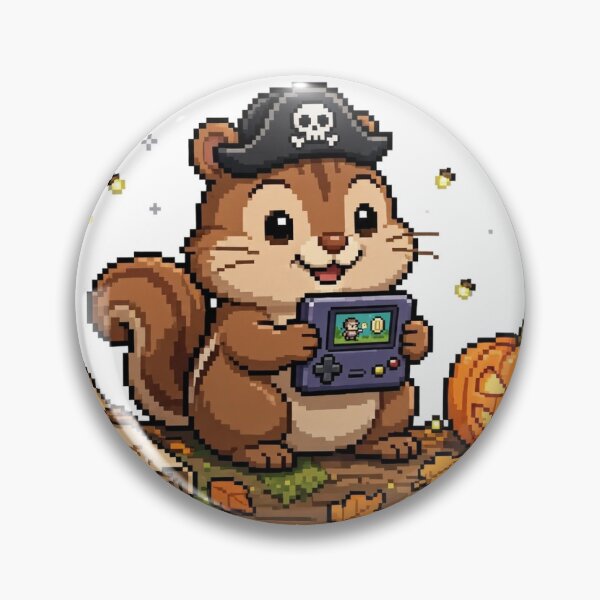 Item preview, Chipmunk Pirate Gamer Pixel Art Halloween Autumn Log designed and sold by Ebodega.